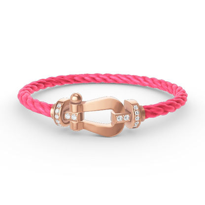 [Amore Jewelry]FORCE LARGE HORSESHOE HALF DIAMOND BRACELET ROSE GOLD