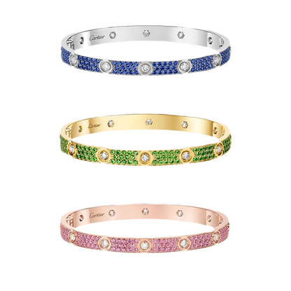 [Amore Jewelry]2026 PAVE GEMSTONE LOVE BRACELET 6.1MM 10 DIAMONDS