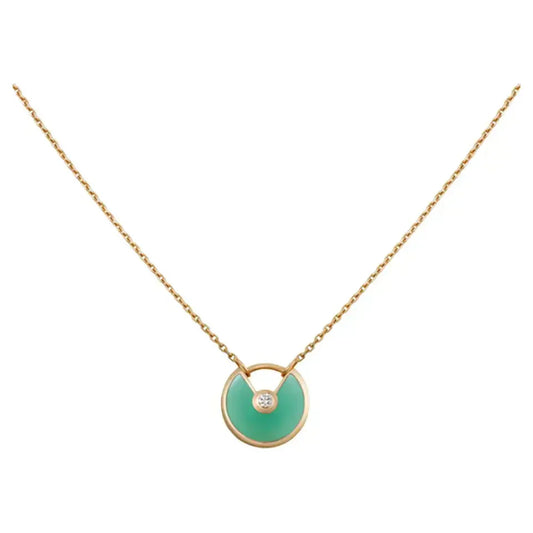 [Amore Jewelry]AMULETTE GOLD MALACHITE NECKLACE