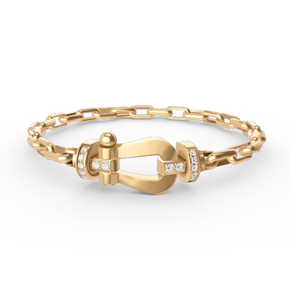 [Amore Jewelry]FORCE LARGE HORSESHOE CLASP  METAL BRACELET