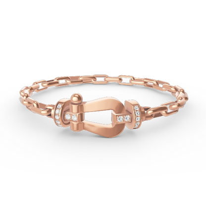 [Amore Jewelry]FORCE LARGE HORSESHOE CLASP  METAL BRACELET
