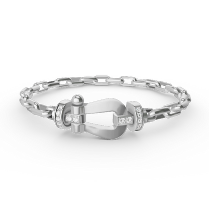 [Amore Jewelry]FORCE LARGE HORSESHOE CLASP  METAL BRACELET
