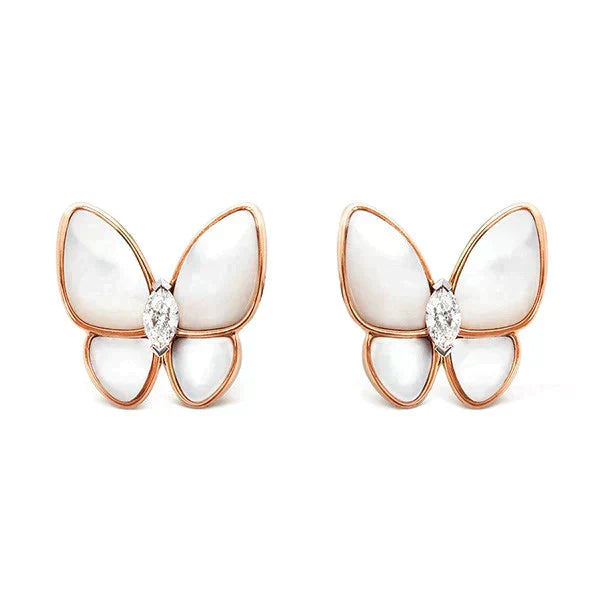 [Amore Jewelry]BUTTERFLY MOP DIAMOND EARRINGS