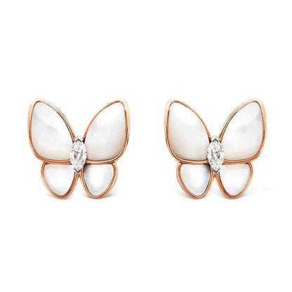 [Amore Jewelry]BUTTERFLY MOP DIAMOND EARRINGS