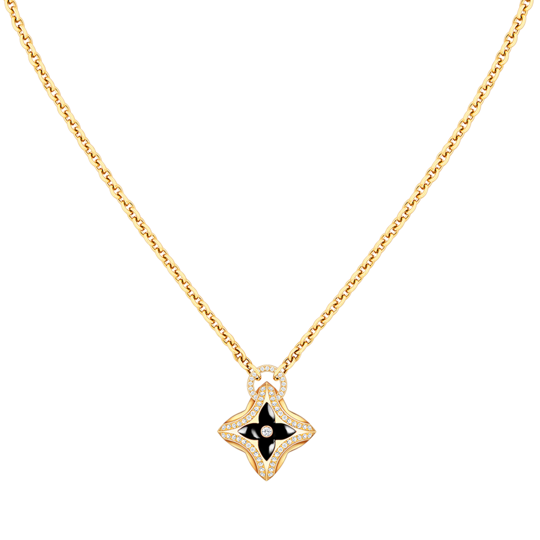 [Amore Jewelry]STAR PEDANT PINK GOLD DIAMOND NECKLACE