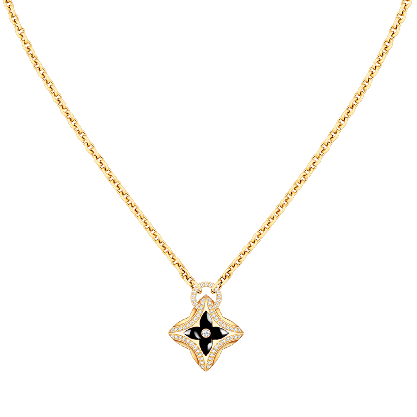 [Amore Jewelry]STAR PEDANT PINK GOLD DIAMOND NECKLACE
