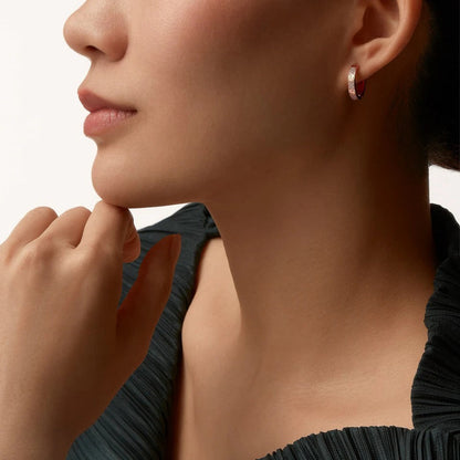 [Amore Jewelry]LOVE 3.3MM DANGLE HALF DIAMOND EARRINGS