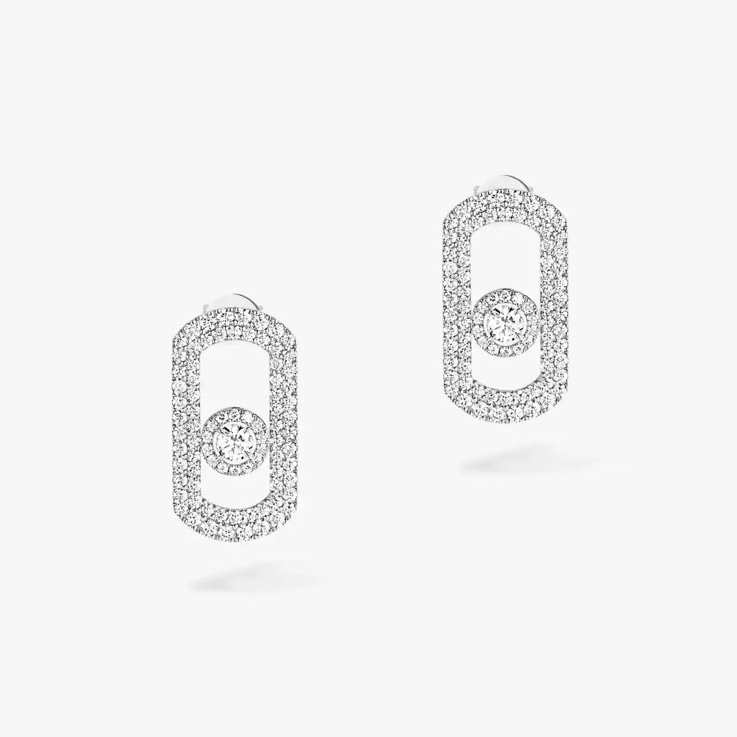 [Amore Jewelry]So Move Pave_-Set Diamond Earrings in Silver