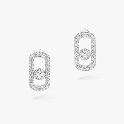 [Amore Jewelry]So Move Pave_-Set Diamond Earrings in Silver