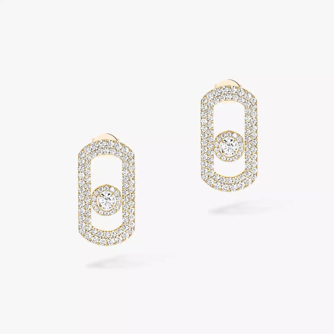 [Amore Jewelry]So Move Pave_-Set Diamond Earrings in Silver