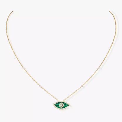 [Amore Jewelry]Lucky Eye Diamond Necklace in Rose Gold and Turquoise