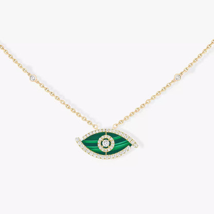 [Amore Jewelry]Lucky Eye Diamond Necklace in Rose Gold and Turquoise