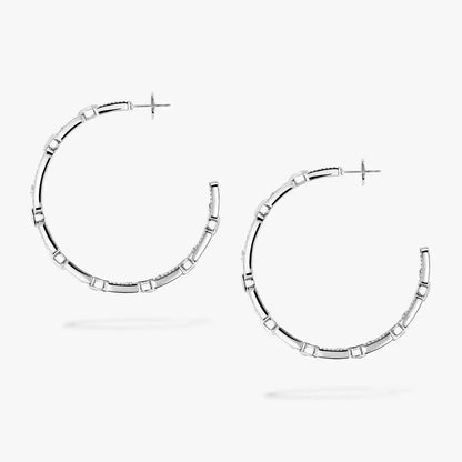 [Amore Jewelry]Move Link Diamond Hoop Earrings