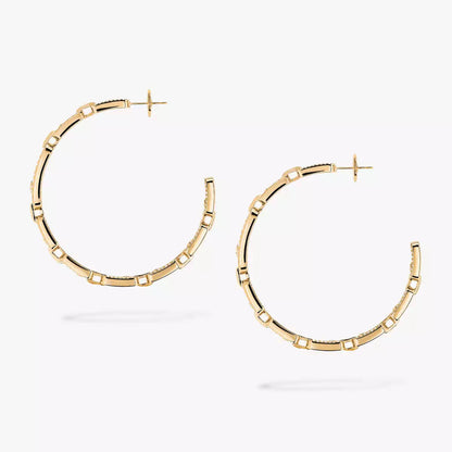 [Amore Jewelry]Move Link Diamond Hoop Earrings