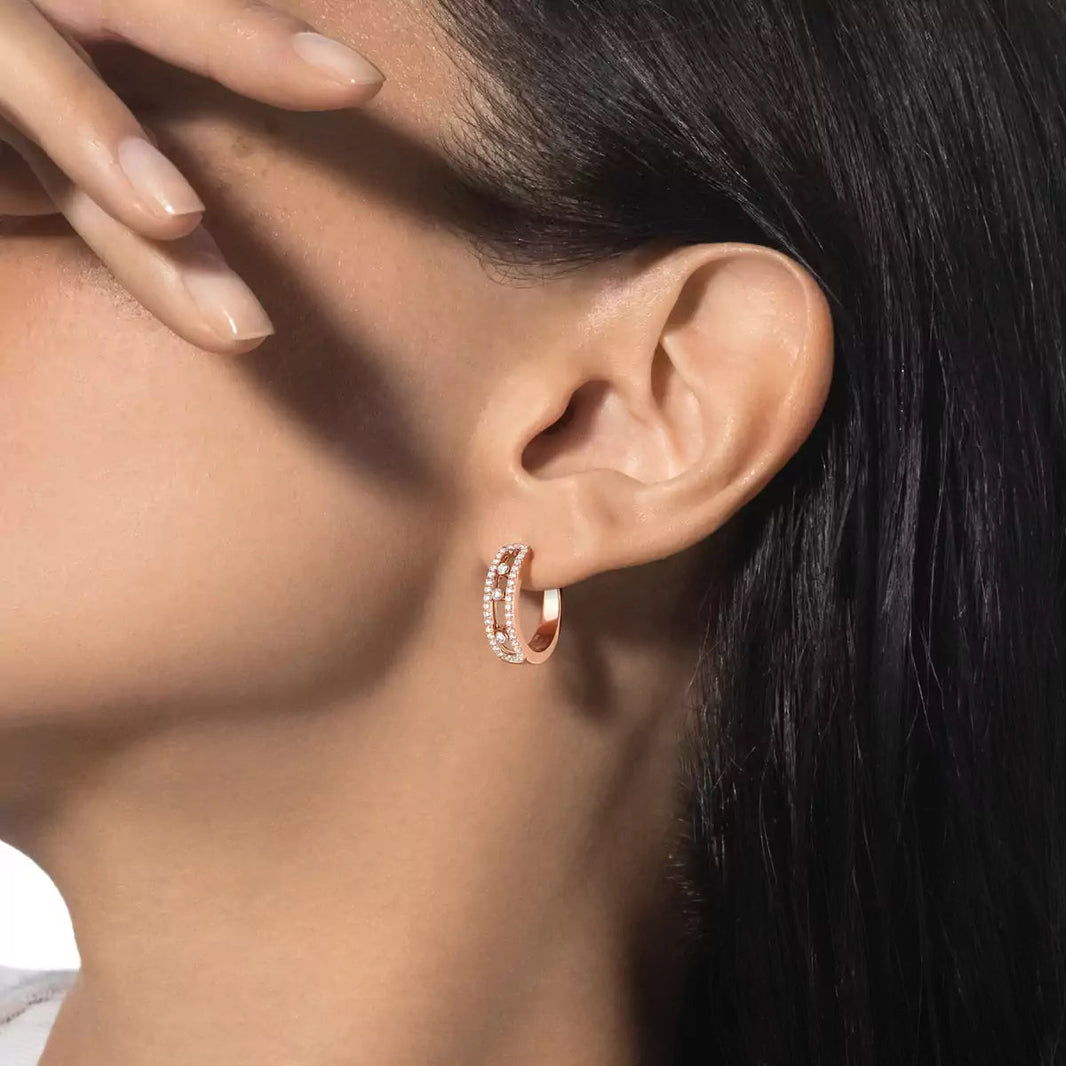 [Amore Jewelry Jewelry]Diamva3ond Pave_ Hoop Earrings Move