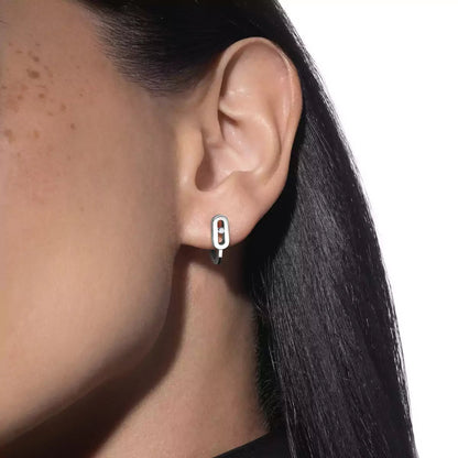 [Amore Jewelry Jewelry]Diamva3ond Mini Hoop Earrings Move Classique