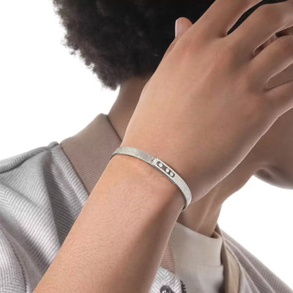 [Amore Jewelry]Move Noa Ciselé half pavé bangle