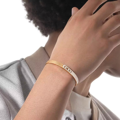 [Amore Jewelry]Move Noa Ciselé half pavé bangle