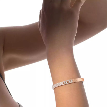 [Amore Jewelry]Move Noa Ciselé half pavé bangle