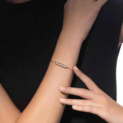 [Amore Jewelry]Move Pavé Diamond Bangle Bracelet M