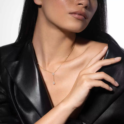 [Amore Jewelry]Gold Diamond Tie Necklace