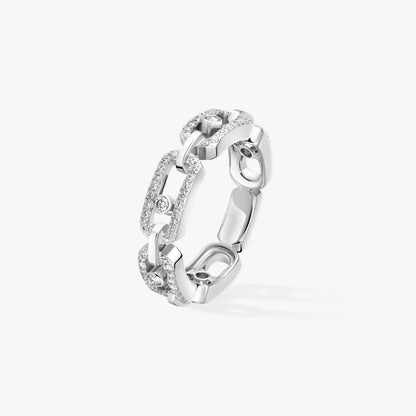 [Amore Jewelry]Move Link Pave_-Set Diamond Ring in Gold