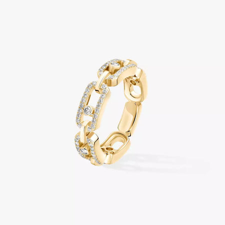 [Amore Jewelry]Move Link Pave_-Set Diamond Ring in Gold