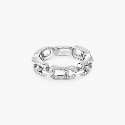 [Amore Jewelry]Move Link Pave_-Set Diamond Ring in Gold