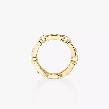 [Amore Jewelry]Move Link Pave_-Set Diamond Ring in Gold
