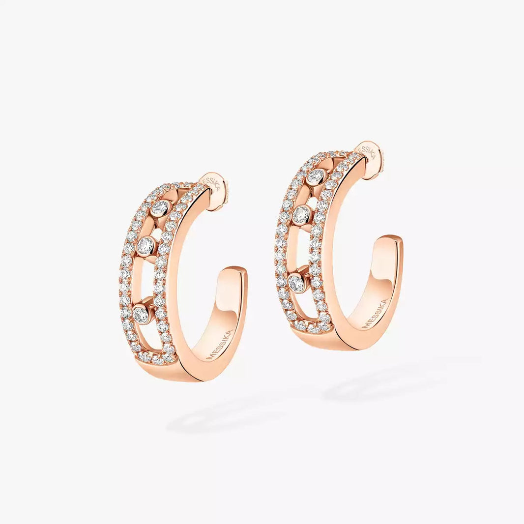 [Amore Jewelry Jewelry]Diamva3ond Pave_ Hoop Earrings Move