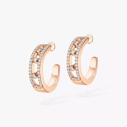 [Amore Jewelry Jewelry]Diamva3ond Pave_ Hoop Earrings Move