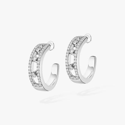 [Amore Jewelry Jewelry]Diamva3ond Pave_ Hoop Earrings Move