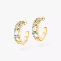 [Amore Jewelry Jewelry]Diamva3ond Pave_ Hoop Earrings Move