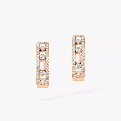 [Amore Jewelry Jewelry]Diamva3ond Pave_ Hoop Earrings Move