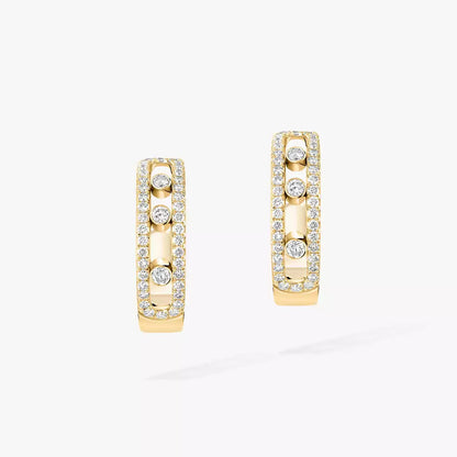[Amore Jewelry Jewelry]Diamva3ond Pave_ Hoop Earrings Move
