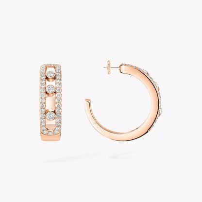 [Amore Jewelry Jewelry]Diamva3ond Pave_ Hoop Earrings Move