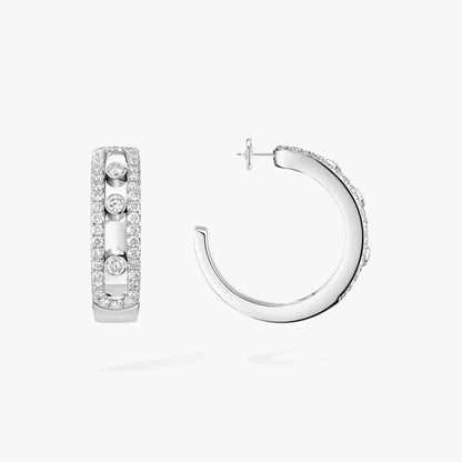 [Amore Jewelry Jewelry]Diamva3ond Pave_ Hoop Earrings Move