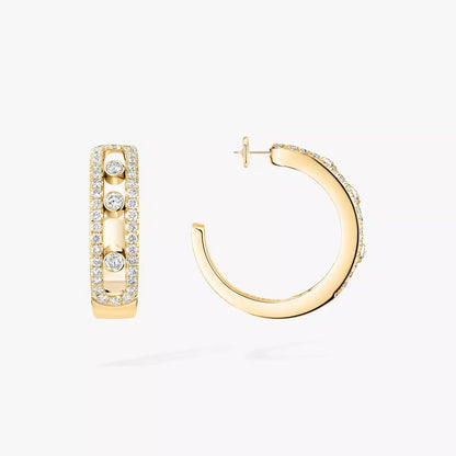 [Amore Jewelry Jewelry]Diamva3ond Pave_ Hoop Earrings Move