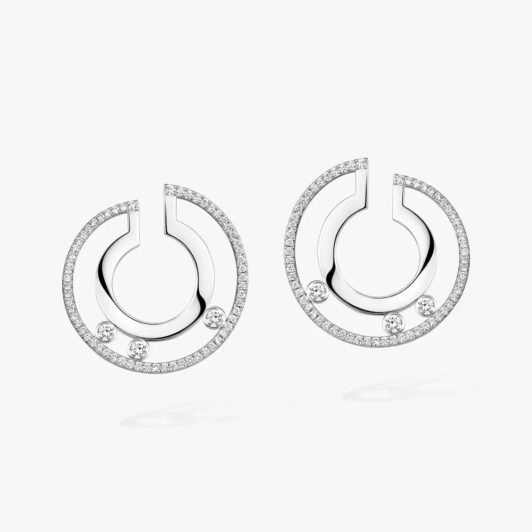 [Amore Jewelry] Move Romane Small Diamond Hoop Earrings