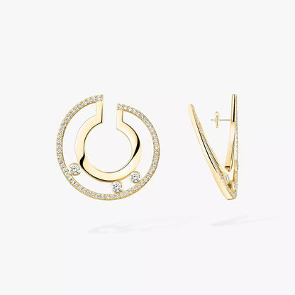 [Amore Jewelry] Move Romane Small Diamond Hoop Earrings