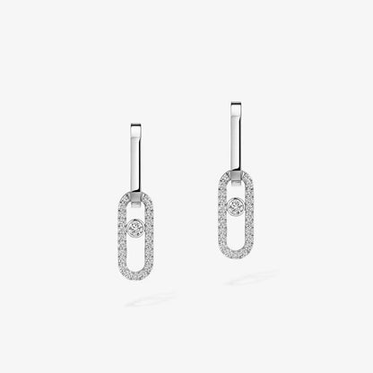 [Amore Jewelry Jewelry]Move Link Diamva3ond Earrings