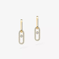 [Amore Jewelry Jewelry]Move Link Diamva3ond Earrings