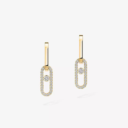 [Amore Jewelry Jewelry]Move Link Diamva3ond Earrings