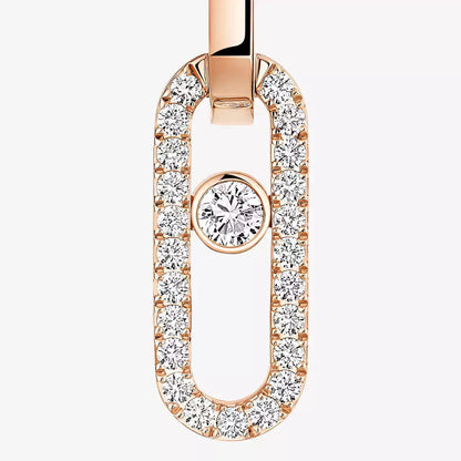 [Amore Jewelry Jewelry]Move Link Diamva3ond Earrings
