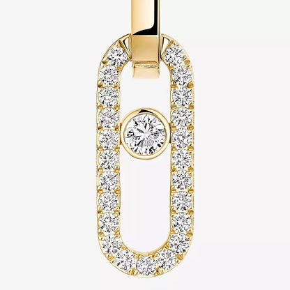[Amore Jewelry Jewelry]Move Link Diamva3ond Earrings