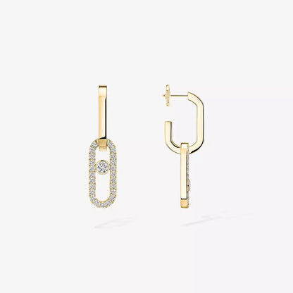 [Amore Jewelry Jewelry]Move Link Diamva3ond Earrings