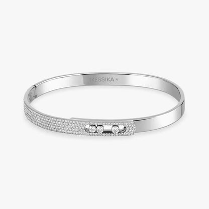 [Amore Jewelry]Move Noa Rose Gold Pavé Diamond Bangle Bracelet