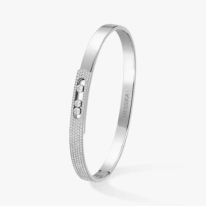 [Amore Jewelry]Move Noa Rose Gold Pavé Diamond Bangle Bracelet