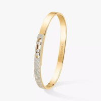 [Amore Jewelry]Move Noa Rose Gold Pavé Diamond Bangle Bracelet