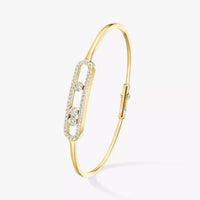 [Amore Jewelry]Move Pavé Diamond Bangle Bracelet M